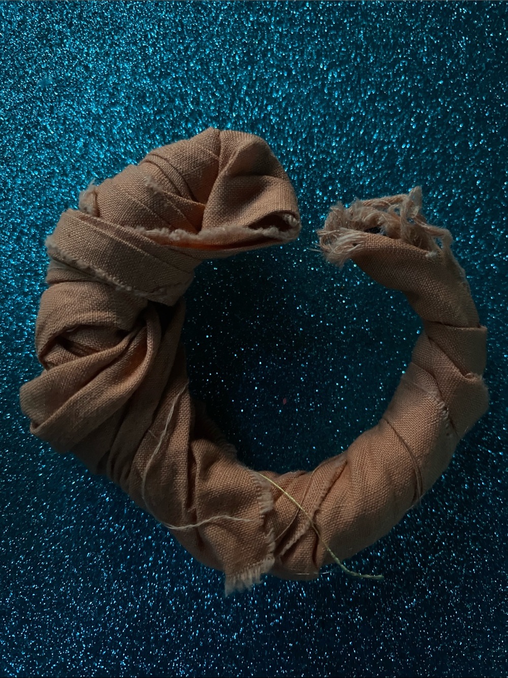 Handcrafted Tan Wrapped Fabric Bracelet - Women's Jewelry